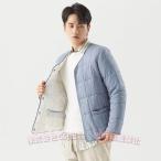 インナーダウン メンズ 裏起毛 中綿ジャケット 秋冬 ｖネック ノーカラー 防寒 暖かい 裏ボア 大きいサイズ 無地 （株）C&J冬服 アウター ショート 長袖