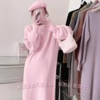 ロングワンピース レディース ニットワンピ タートルネック C&J（株) セーター 長袖 秋冬 ニット マキシ丈 大きいサイズ 体型カバー あったか おしゃれ