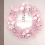 ショッピングクリスマスリース クリスマスリース、クリスマスドアリース内壁の装飾クリスマスの飾りピンクのクリスマスリースライト付き 60cm