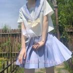 水色 白 セーラー服 半袖 長袖 ミニスカート 可愛い コスプレ コスチューム 女子高生 学園祭 文化祭 （株）C&J仮装 制服 S M L XL