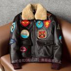 1 刺繍 フライトジャケット 牛革 カウハイド 本革 メンズファッション レザージャケット（株）C&J 革ジャン レザーコート 厚手