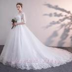 ショッピングウェディング ウェディングドレスハイウエスト妊娠してる人もOK大きいサイズ妊婦マタニティ着痩せ結婚式C&J編み上げタイプレースロングドレストレーンドレスウエディ