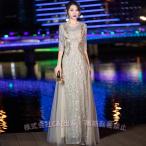 イブニングドレスロングドレスカラオケドレスシャンパンキラキラステージドレスパーティードレススパンコール衣装ミセス株式会社錦発表会演奏会用ドレスピアノ