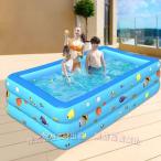 ビニールプール3気室長方形プール5-6人用大型プールボールプールと水プール両用子供用プール錦屋上/ベランダ/お庭/保育園/幼稚園設置可能家庭用プール可愛い