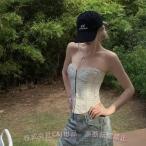 ビスチェ コルセット ブライダルインナー レースアップ 編み上げ フロントファスナー レディース 株式会社錦女性 レース 補正下着 ウエストニッパー ボディシェ