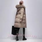 ロングダウンコート レディース 90%ダウン 秋冬 軽量 C&J フード付き ロングコート ダウンジャケット 防寒 あったか すっきりシルエット 通勤 体型カバー