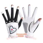  женский Golf перчатка палец . cut перчатки UV cut Heart модный C&amp;J ногти cut Golf сопутствующие товары Golf перчатка обе рука ногти весна лето осень стоимость доставки надеты поворот 