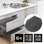 アートのカーボンマットＬ 6枚入 防臭 防カビ 防ダニ 調湿 抗菌 アートショッピング CARBON 調湿 マット 国産 快適 生活 安心 靴箱 棚下 食器棚