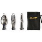 折りたたみカトラリー3点セット ポータブル ステンレス鋼 折畳ナイフ フォーク スプーン ピクニック キャンプ アウトドアなどに 収納袋付 LP-KNISET3