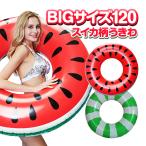 スイカ浮き輪 ビッグサイズ 120# 特大 大人用 カラフルうきわ リング型 フロート おしゃれ かわいい 夏の海水浴やプール 川遊び 波のりプール LP-SIKUKW120