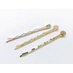 ヘアアクセサリー用　台座付ヘアピン　ゴールド　3本入り　pg-0586
