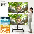テレビ台 上下2面 デュアルTVスタンド Duo（デュオ）キャスター付き テレビサイズ32型-65型 対応VESA 100×100mm〜600×400mm テレビスタンド 2台設置