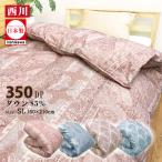 羽毛布団 西川 シングル 掛布団 高級 日本産 おすすめ あったかい 150×210 プレゼント クリスマス 贈り物 ダウンパワー350 ダウン85 1kg F2049