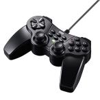 サンワダイレクト ゲームパッド 16ボタン 全ボタン連射対応 Xinput対応 振動機能付 windows専用 マットブラック 400-JYP6