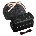 ショッピングf-05d OSK オーエスケー 和音 松花堂 弁当箱 巾着弁当袋付 (ブラック) PW-6+KB-1