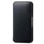 エレコム(ELECOM) iPhone SE (第2世代/第3世代) / 8 / 7 用 ケース 手帳型 レザー 耐衝撃 NEUTZ ブラック