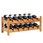 Costway ワインラック 12本用 ワインボトルホルダー ワインスタンド シャンパンホルダー ワイン棚 ワイン収納 竹製