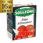 送料無料 トマト ダイストマト 紙パック 390g 16個 ソルレオーネ トマト缶 イタリア ダイスカット TOMATO 長S