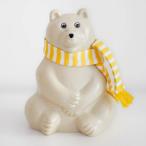 マフラー付き白くま貯金箱　Polar Bear ポーラーベアー  Money box　マネーボックス プラステップ PLASTEP　北欧雑貨　2022年　しろくま