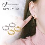 ピアス 金属アレルギー対応 レディース 18金 k18 アレルギー対応 フープ つけっぱなし キャッチレス リング 両耳用 シルバー ゴールド 20代 30代 40代 50代