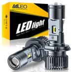 ショッピングプロジェクター AILEO H4 車用 LED プロジェクター レンズ付き ヘッドライト Hi/Lo切替 爆光 6500k 車検対応 LEDバルブ Canbus ドラ