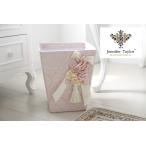 JenniferTaylor ダストボックス ジェニファーテイラー ゴミ箱 Haruno リボン コサージュ付き アンティーク ダマスク ロココ 姫系  ピンク 可愛い