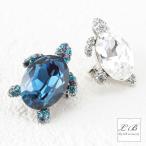 ブローチ(br157)亀 スワロフスキー ラインストーン 2way タートル アクセサリー 母の日