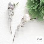 ショッピングブローチ ブローチ (br25) 卒業式 入学式 フォーマル シンプル ウェーブ パール ラインストーン おしゃれ