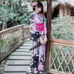 浴衣 セパレート 大人 浴衣 レディース セット セパレート ワンピース 大人 黒 ピンク 浴衣セット 140 150 160 170 人気 レトロ 作り帯 浴衣 桜 百合 牡丹