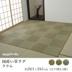 い草 い草ラグ ラグ ラグマット カーペットいぐさ イグサ 井草 夏用 夏 国産 ラウム 約261×261cm 江戸間4.5畳