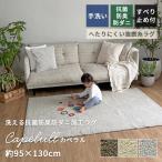 ラグ 洗える 夏ラグ 夏用 ラグマット シャギー 95×130cm 抗菌 防臭 防ダニ オールシーズン カーペット 滑り止め 北欧 韓国 おしゃれ カペラル ER-025