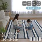 ラグ 夏用ラグ ラグマット 洗える おしゃれ 夏 約190×240cm 約3畳 3帖 カーペット 絨毯 ボーダー ストライプ 赤ちゃん ベビー 西海岸 青 滑り止め DS-02