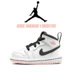 NIKE JORDAN 1 MID(TD) white/anthracite-arctic orange 640735-180 ナイキ ジョーダン 1 ミッド トドラー キッズ スニーカー 子供靴 シューズ ホワイト ピンク