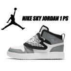 NIKE SKY JORDAN 1(PS) white/black-particle grey bq7197-102 ナイキ スカイジョーダン 1 プレスクール スニーカー キッズ スニーカー 子供靴 AJ1 グレー