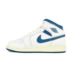 NIKE AIR JORDAN 1 MID SE(GS) wht/industrial blue-sail fn7432-141 ナイキ エアジョーダン 1 ミッド SE GS ホワイト インダストリアルブルー セイル