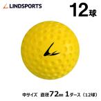 ディンプルボール 中 １ダース 12球入 野球 ソフトボール バッティング トレーニングボール 練習用 イエロー LINDSPORTS リンドスポーツ