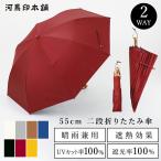 河馬印本舗 かばじるしほんぽ 完全遮光 日傘 55cm 2段ミニ折りたたみ傘 折り畳み傘 UVカット率100% 遮光率100% UPF50+ 無地