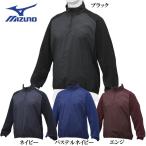 ミズノ 野球 長袖 ハーフZIPジャケット ハイブリッド 布帛＋ストレッチニット