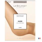 Le Bourget/ル ブルジェ【NUDE】 NUDE SATINE 12 インポートストッキング 12デニール つま先スルータイプ フラットシーム コットンマチ