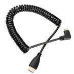 Cablecc90 раз левый угол модель Mini HDMI мужской -HDMI мужской стрейч springs кабель 1.2m