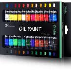 Ohuhu 油絵具 セット 24色 油絵 油絵の具 絵の具 絵画 画材 セット初心者 大人 男の子 女の子 12ml