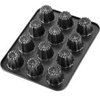 CHEFMADE канеле type 12 шт есть липкость трудно кекс type внешние размеры примерно 32.5 ×25.8 cm cup верхняя часть 5.5cm× низ часть 4.4cm( чёрный )