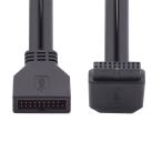 NFHK выше угол USB 3.0 20 булавка 19 булавка мужской - женский удлинение 5Gbps кабель 90 раз материнская плата основной панель для 