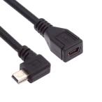 cablecc 90 раз левый угол Mini USB 5 булавка мужской - женский удлинение кабель GPS камера для 30cm