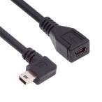 cablecc 90 раз прямой угол Mini USB 5 булавка мужской - женский удлинение кабель GPS камера для 30cm