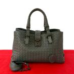 ほぼ未使用 BOTTEGA VENETA ボッテガヴェネタ イントレチャート レザー 本革 2way ショルダーバッグ ハンドバッグ グレー 1006-6