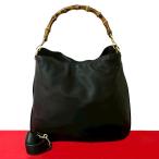 極 美品 GUCCI グッチ オールドグッチ ヴィンテージ バンブー レザー 本革 2way ハンドバッグ ショルダーバッグ ブラック 黒 819-9