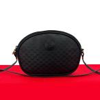 ショッピングＧＧ 極 美品 GUCCI グッチ オールドグッチ ヴィンテージ マイクロGG ロゴ レザー ミニ ショルダーバッグ ポシェット ブラック 黒 563-4