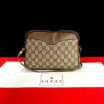 極 美品 GUCCI グッチ オールドグッチ ヴィンテージ GG ロゴ レザー 本革 ショルダーバッグ ポシェット サコッシュ ブラウン pi9-7