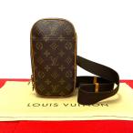 極 美品 LOUIS VUITTON ルイヴィトン ポシェット ガンジュ モノグラム レザー ボディバッグ ショルダーバッグ ブラウン 03306